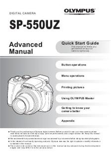 Olympus SP 550 UZ manual. Camera Instructions.